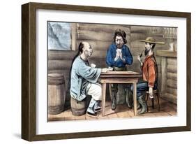 Resentment of Chinese in Gold Mining Areas of United States, 1875-Currier & Ives-Framed Giclee Print