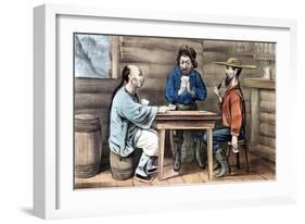 Resentment of Chinese in Gold Mining Areas of United States, 1875-Currier & Ives-Framed Giclee Print