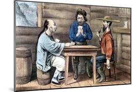 Resentment of Chinese in Gold Mining Areas of United States, 1875-Currier & Ives-Mounted Giclee Print