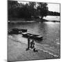 Reservoir Anglers-null-Mounted Photographic Print