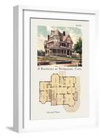 Residence at Bridgeport, Connecticut-null-Framed Art Print