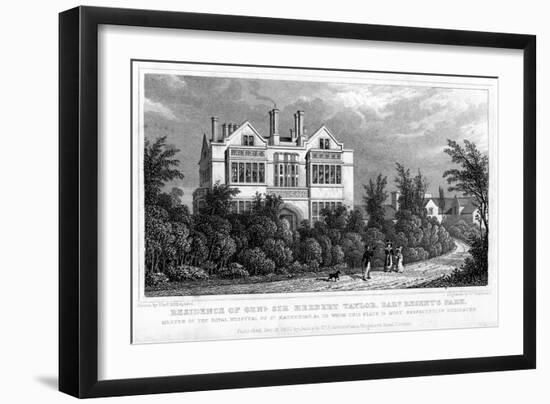 Residence of General Sir Herbert Taylor, Baronet, Regent's Park, London, 1827-William Tombleson-Framed Giclee Print