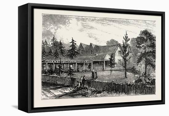 Residence of Mrs Hughes New Rugby Tennesee, 1884, USA, America, United States-null-Framed Stretched Canvas