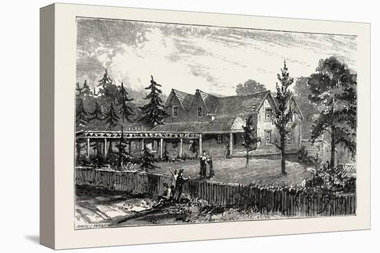 Residence of Mrs Hughes New Rugby Tennesee, 1884, USA, America, United States-null-Stretched Canvas