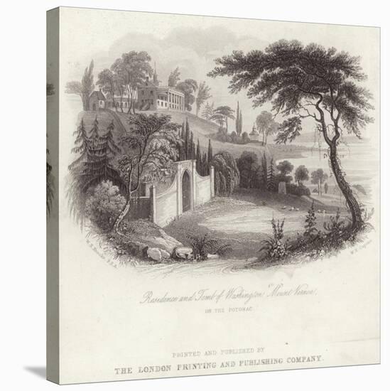 Residence of Tomb of George Washington in Mount Vernon-William Henry Brooke-Stretched Canvas