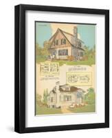 Residence, Rendering and Floor Plan-null-Framed Art Print