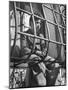 Resident of Italian Boystown Sitting in Barred Windowsill as Punishment For Wasting Bread-Hans Wild-Mounted Photographic Print