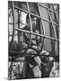 Resident of Italian Boystown Sitting in Barred Windowsill as Punishment For Wasting Bread-Hans Wild-Mounted Photographic Print