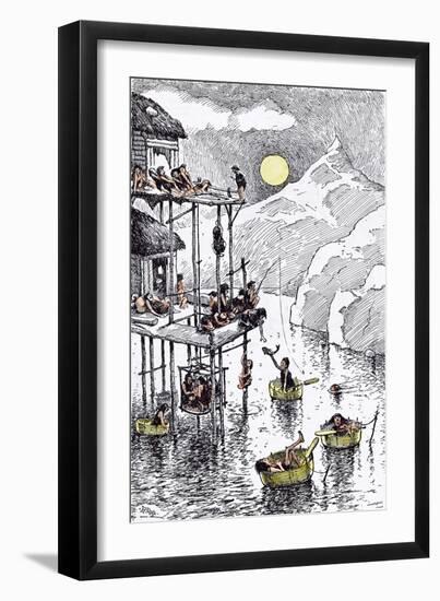 Residential Flats in Primeval Times-Edward Tennyson Reed-Framed Giclee Print