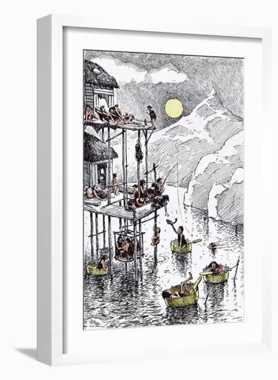 Residential Flats in Primeval Times-Edward Tennyson Reed-Framed Giclee Print