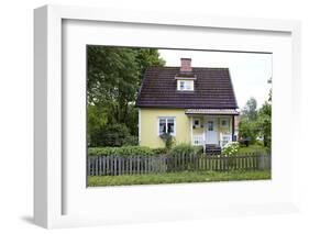 Residential house, yellow, Ed, Dalsland, Götaland, Sweden-Andrea Lang-Framed Photographic Print