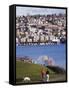 Residential Houses on Lake Union from Gas Works Park, Seattle, Washington State-Christian Kober-Framed Stretched Canvas