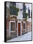 Residential Side Street Decorated with Flowers, Venice, Italy-Dennis Flaherty-Framed Stretched Canvas