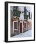 Residential Side Street Decorated with Flowers, Venice, Italy-Dennis Flaherty-Framed Photographic Print