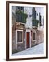 Residential Side Street Decorated with Flowers, Venice, Italy-Dennis Flaherty-Framed Photographic Print