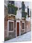 Residential Side Street Decorated with Flowers, Venice, Italy-Dennis Flaherty-Mounted Photographic Print