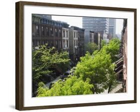 Residential Street, Harlem, New York City, New York, United States of America, North America-Christian Kober-Framed Photographic Print
