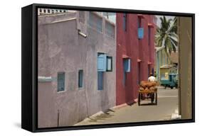 Residential Street in the New Town of Nani Daman, Daman, Gujarat, India, Asia-Tony Waltham-Framed Stretched Canvas