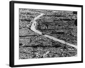 Residents Moving Through Rubble of Nagasaki Shortly After Atomic Bomb Was Dropped-null-Framed Photographic Print