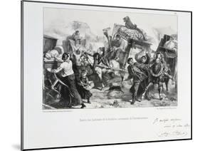 Residents of the Suburbs Arriving in Paris before the Prussians Besiege the City, 1870-Auguste Bry-Mounted Giclee Print