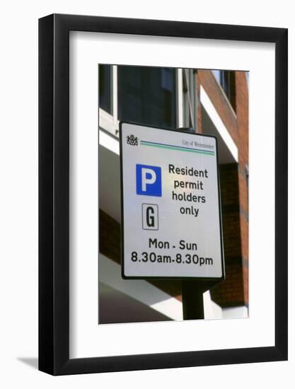 Residents parking only sign-null-Framed Photographic Print