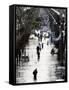 Residents Walk Through Floodwaters on Canal Street-null-Framed Stretched Canvas