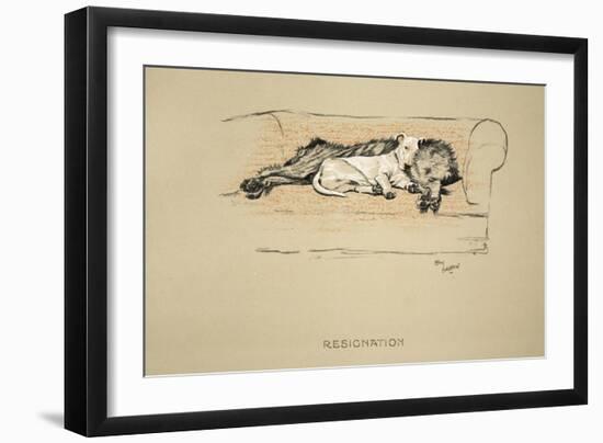 Resignation, 1930, 1st Edition of Sleeping Partners-Cecil Aldin-Framed Giclee Print