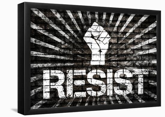 Resist Fist Political Graffiti Poster-null-Framed Poster