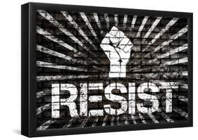 Resist Fist Political Graffiti Poster-null-Framed Poster