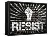 Resist Fist Political Graffiti Poster-null-Framed Stretched Canvas