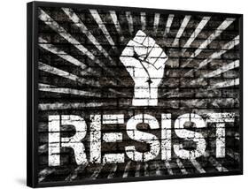 Resist Fist Political Graffiti Poster-null-Framed Poster