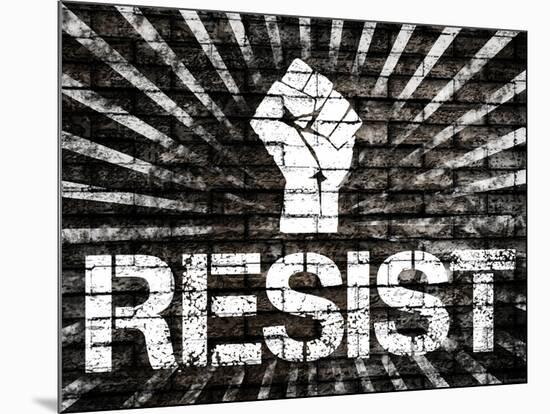 Resist Fist Political Graffiti Poster-null-Mounted Poster