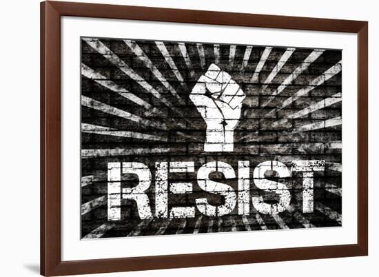 Resist Fist Political Graffiti-null-Framed Art Print