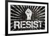 Resist Fist Political Graffiti-null-Framed Art Print