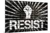 Resist Fist Political Graffiti-null-Mounted Art Print