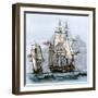 Resolute and Four Other Ships Leaving England, Search for Franklin's Lost Arctic Expedition, 1852-null-Framed Giclee Print