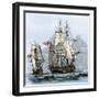 Resolute and Four Other Ships Leaving England, Search for Franklin's Lost Arctic Expedition, 1852-null-Framed Giclee Print