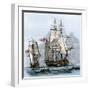 Resolute and Four Other Ships Leaving England, Search for Franklin's Lost Arctic Expedition, 1852-null-Framed Giclee Print