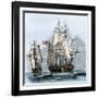 Resolute and Four Other Ships Leaving England, Search for Franklin's Lost Arctic Expedition, 1852-null-Framed Giclee Print