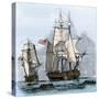 Resolute and Four Other Ships Leaving England, Search for Franklin's Lost Arctic Expedition, 1852-null-Stretched Canvas