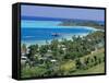 Resort Huts Beside Coral Sand Beach, Fiji, South Pacific Islands-Anthony Waltham-Framed Stretched Canvas