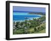 Resort Huts Beside Coral Sand Beach, Fiji, South Pacific Islands-Anthony Waltham-Framed Photographic Print