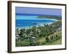 Resort Huts Beside Coral Sand Beach, Fiji, South Pacific Islands-Anthony Waltham-Framed Photographic Print