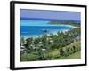 Resort Huts Beside Coral Sand Beach, Fiji, South Pacific Islands-Anthony Waltham-Framed Photographic Print