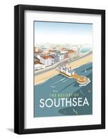 Resort of Southsea - Dave Thompson Contemporary Travel Print-Dave Thompson-Framed Art Print