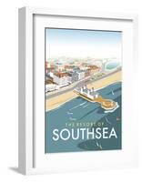 Resort of Southsea - Dave Thompson Contemporary Travel Print-Dave Thompson-Framed Art Print