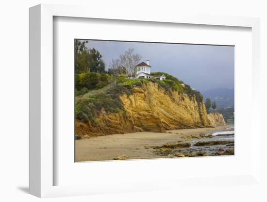 Resort on a cliff, Paradise Cove, Malibu, Los Angeles County, California, USA-Panoramic Images-Framed Photographic Print