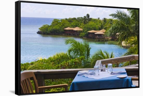 Resort on the Water, Roatan Island, Honduras-Keren Su-Framed Stretched Canvas