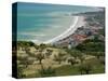 Resort Town and View of Adriatic Sea, Fossacesia Marina, Abruzzo, Italy-Walter Bibikow-Stretched Canvas