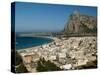 Resort Town View and Monte Monaco, San Vito Lo Capo, Sicily, Italy-Walter Bibikow-Stretched Canvas